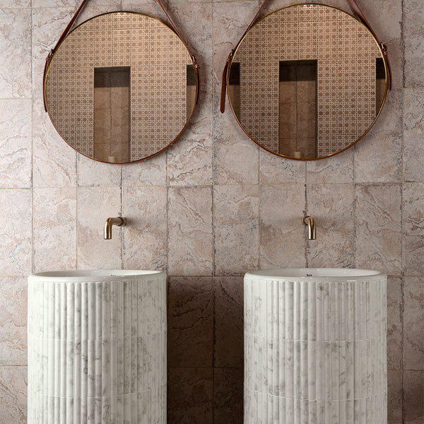 Oro Fluted 6"x12" Marble Ceramic Satin Tile