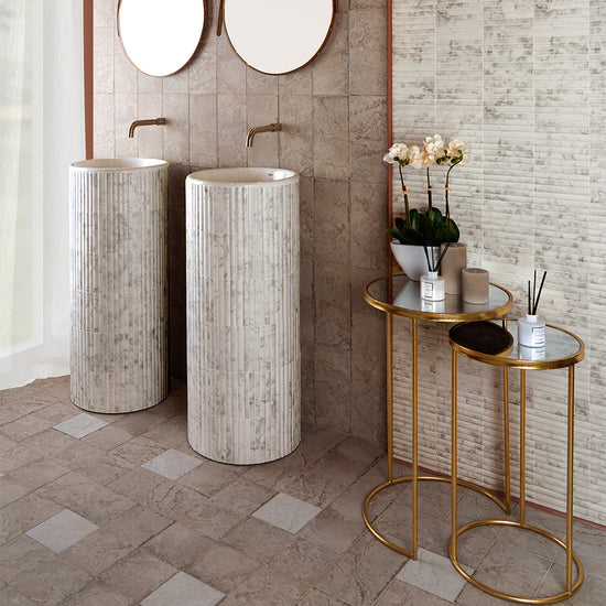 Oro Fluted 6"x12" Marble Ceramic Satin Tile