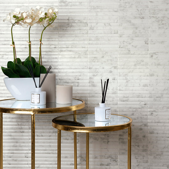 Oro Fluted 6"x12" Marble Ceramic Satin Tile