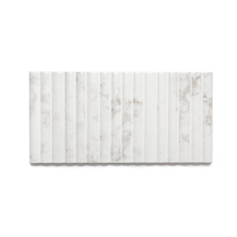 Oro Fluted 6"x12" Marble Ceramic Satin Tile