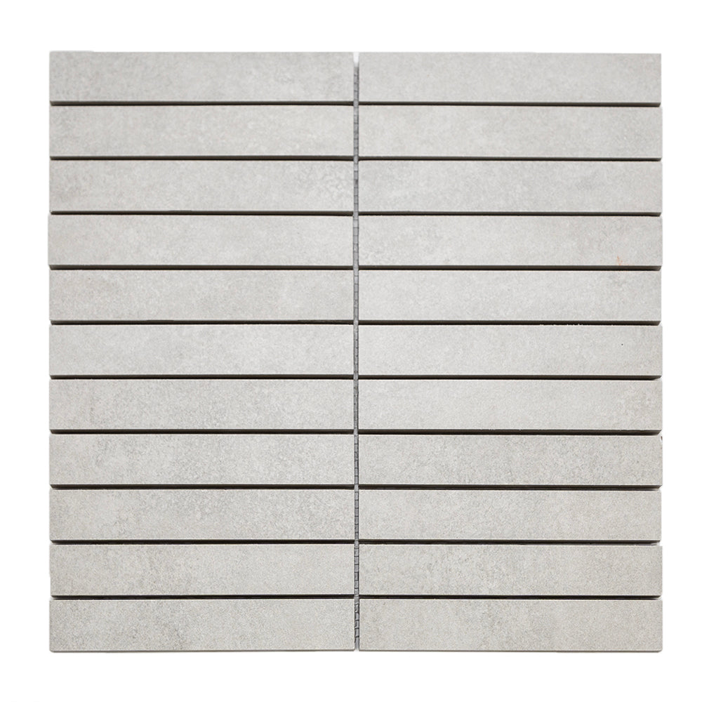 Foundry 1"x 6" Ceniza Porcelain Matte Mosaic