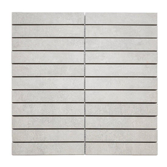 Foundry 1"x 6" Ceniza Porcelain Matte Mosaic