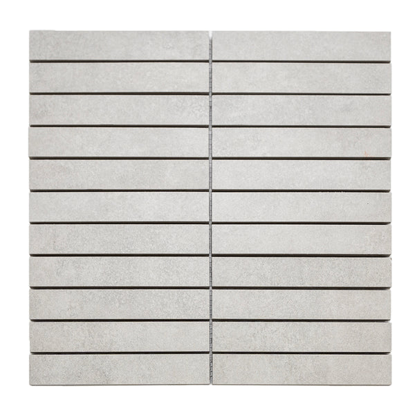 Foundry 1"x 6" Ceniza Porcelain Matte Mosaic