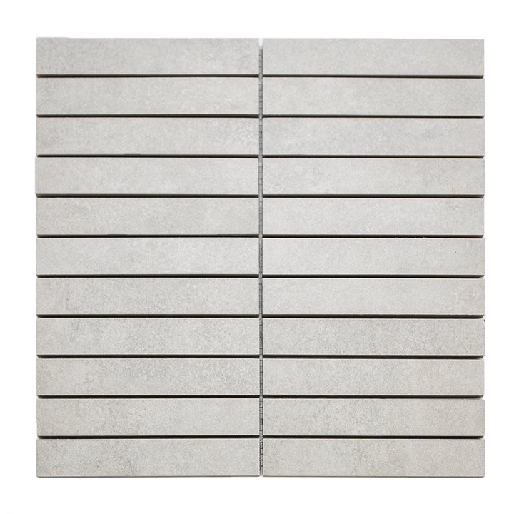 Foundry 1"x 6" Ceniza Porcelain Matte Mosaic