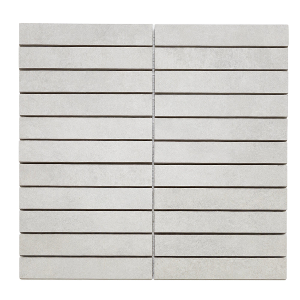 Foundry 1"x 6" Ceniza Porcelain Matte Mosaic