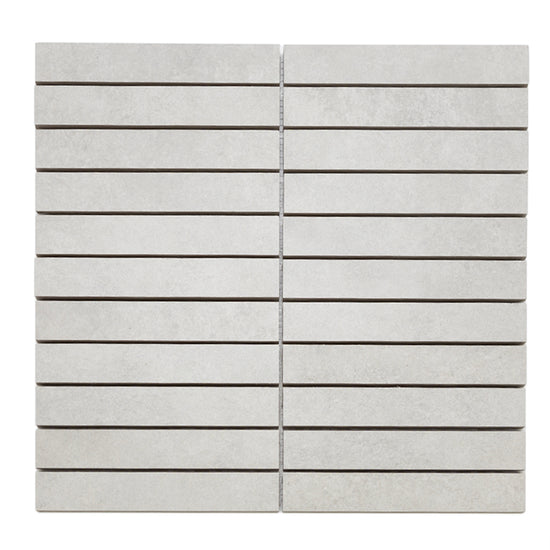 Foundry 1"x 6" Ceniza Porcelain Matte Mosaic