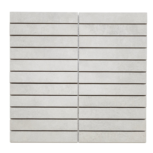 Foundry 1"x 6" Ceniza Porcelain Matte Mosaic