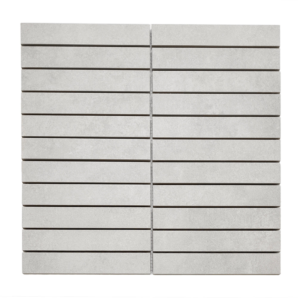 Foundry 1"x 6" Ceniza Porcelain Matte Mosaic