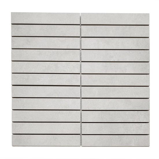 Foundry 1"x 6" Ceniza Porcelain Matte Mosaic