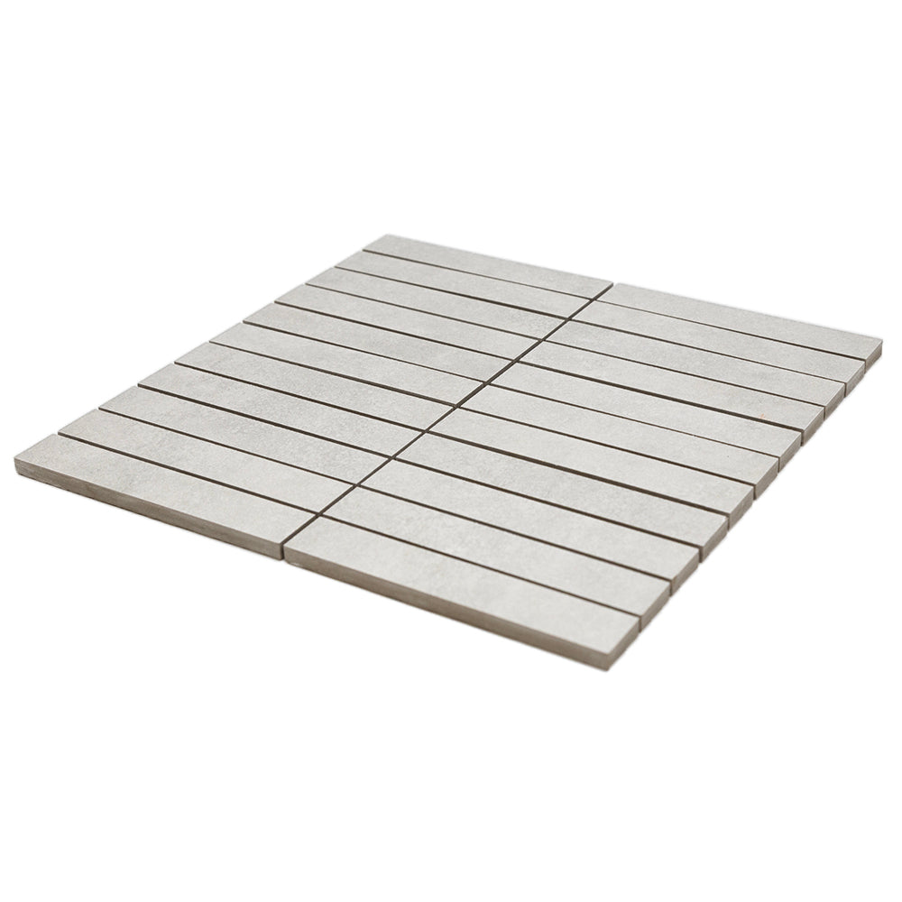 Foundry 1"x 6" Ceniza Porcelain Matte Mosaic
