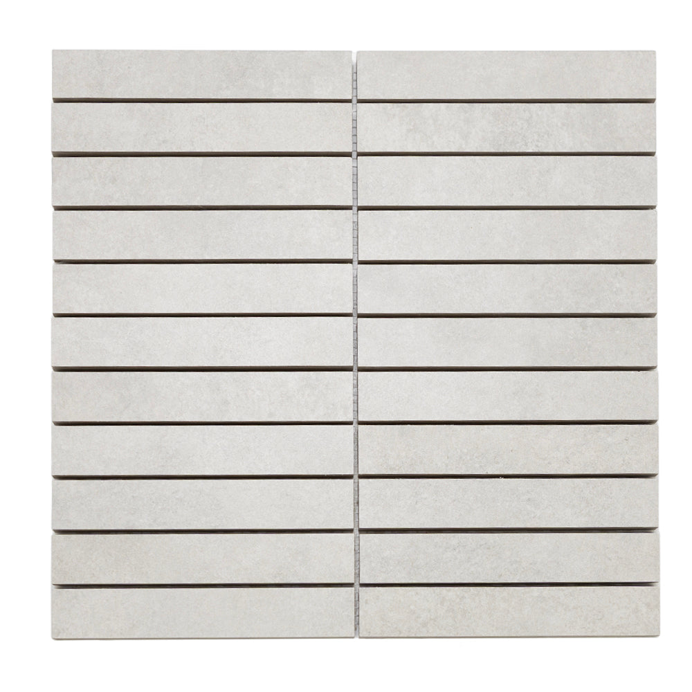 Foundry 1"x 6" Ceniza Porcelain Matte Mosaic