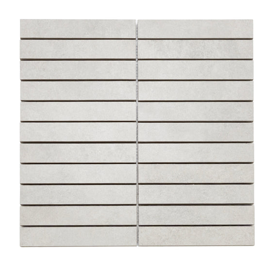 Foundry 1"x 6" Ceniza Porcelain Matte Mosaic