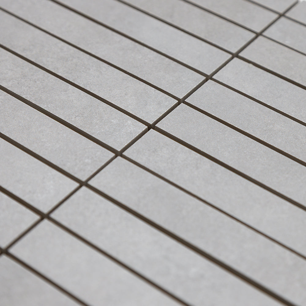 Foundry 1"x6" Gris Porcelain Matte Mosaic