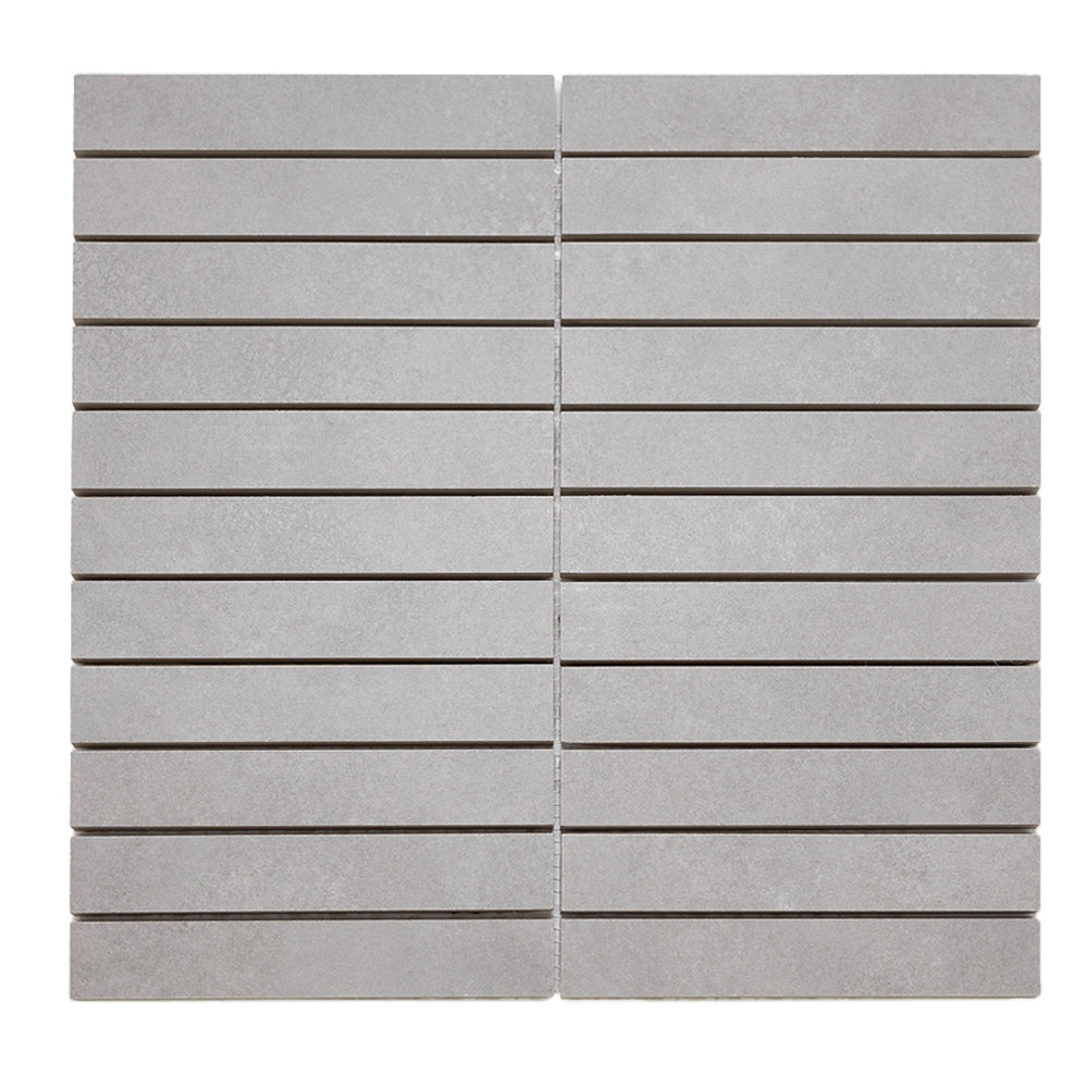 Foundry 1"x6" Gris Porcelain Matte Mosaic