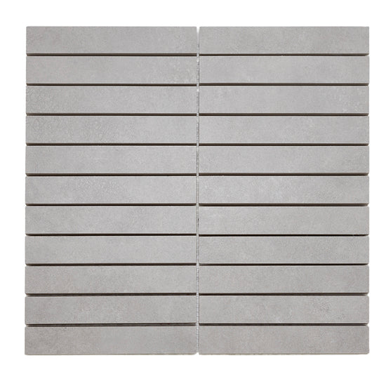 Foundry 1"x6" Gris Porcelain Matte Mosaic