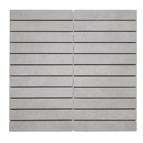 Foundry 1"x6" Gris Porcelain Matte Mosaic
