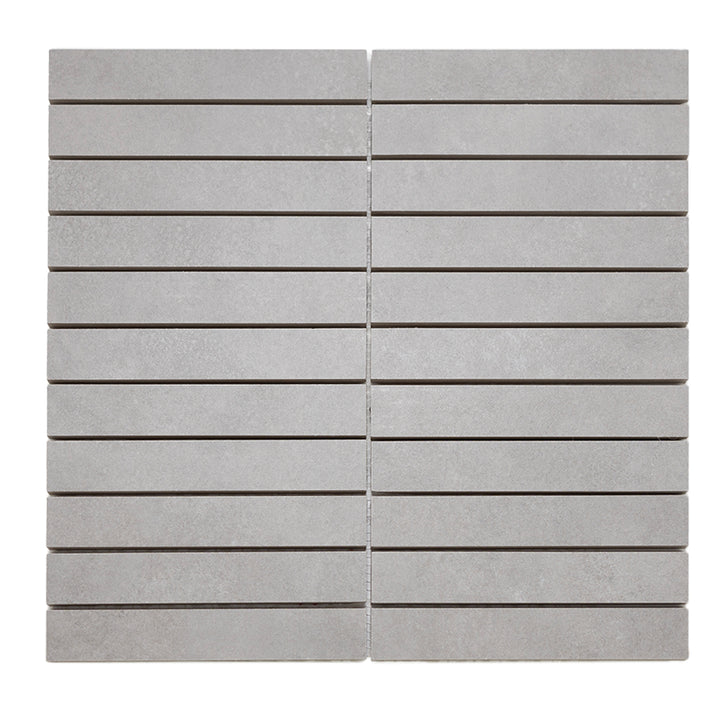 Foundry 1"x6" Gris Porcelain Matte Mosaic