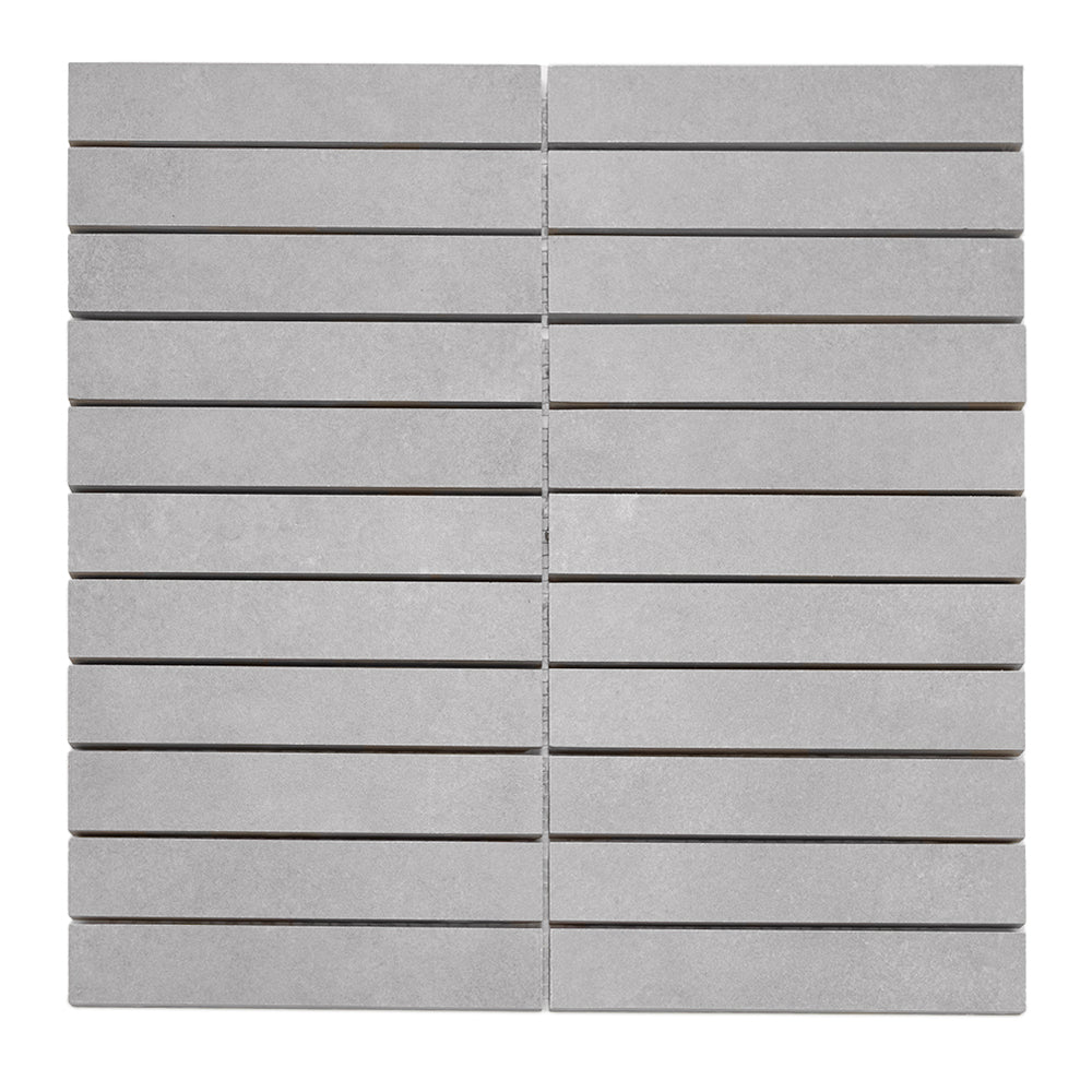Foundry 1"x6" Gris Porcelain Matte Mosaic
