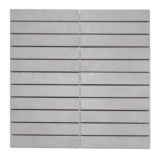 Foundry 1"x6" Gris Porcelain Matte Mosaic