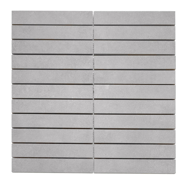Foundry 1"x6" Gris Porcelain Matte Mosaic