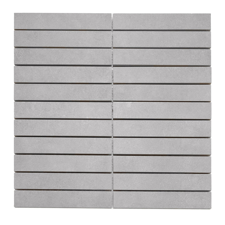 Foundry 1"x6" Gris Porcelain Matte Mosaic