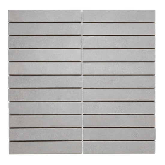 Foundry 1"x6" Gris Porcelain Matte Mosaic