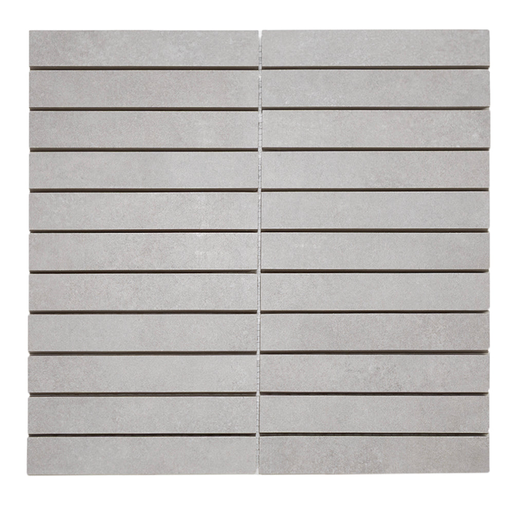Foundry 1"x6" Gris Porcelain Matte Mosaic