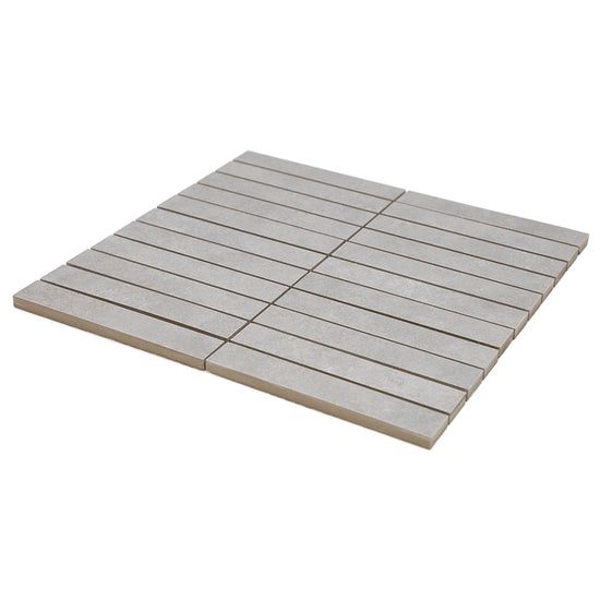 Foundry 1"x6" Gris Porcelain Matte Mosaic
