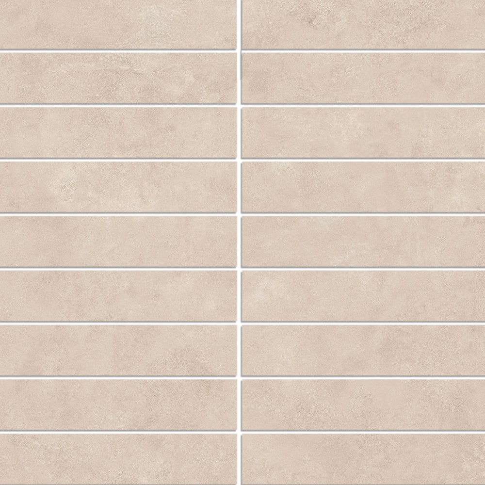 Foundry 1"x 6" Taupe Porcelain Matte Mosaic