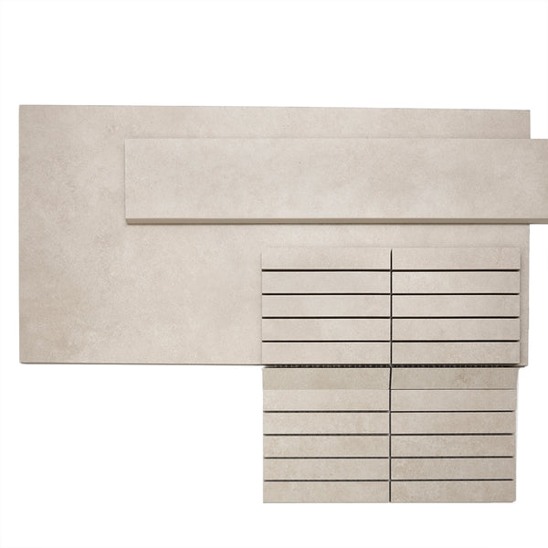 Foundry 1"x 6" Taupe Porcelain Matte Mosaic