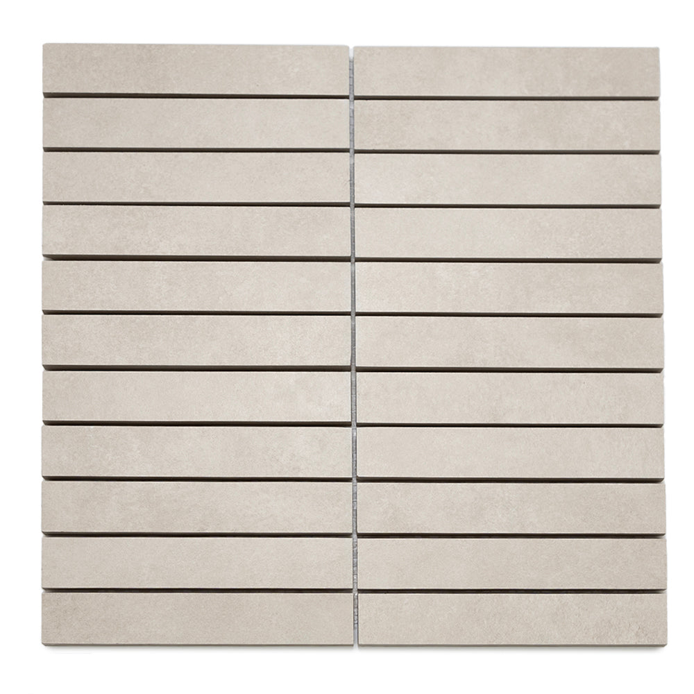 Foundry 1"x6" Taupe Porcelain Matte Mosaic