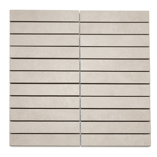 Foundry 1"x6" Taupe Porcelain Matte Mosaic