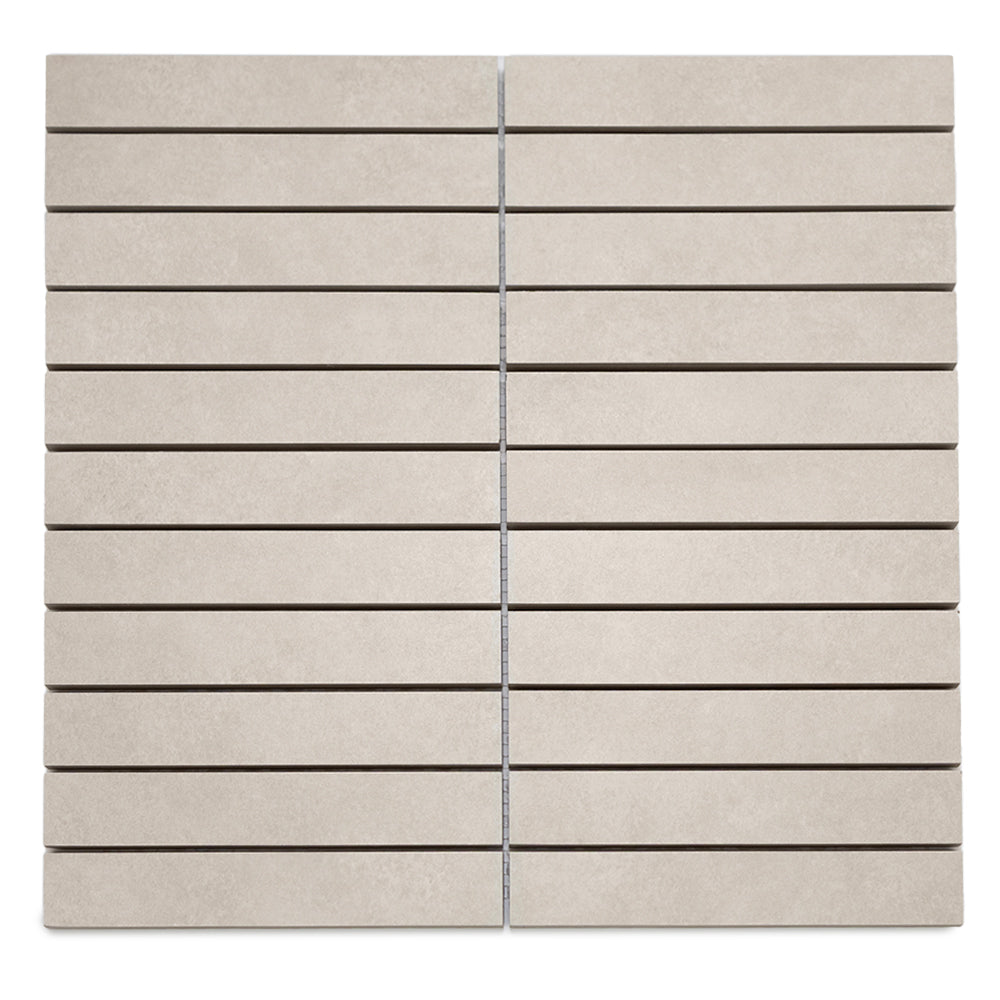 Foundry 1"x6" Taupe Porcelain Matte Mosaic