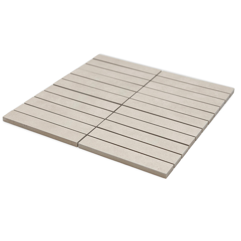 Foundry 1"x6" Taupe Porcelain Matte Mosaic