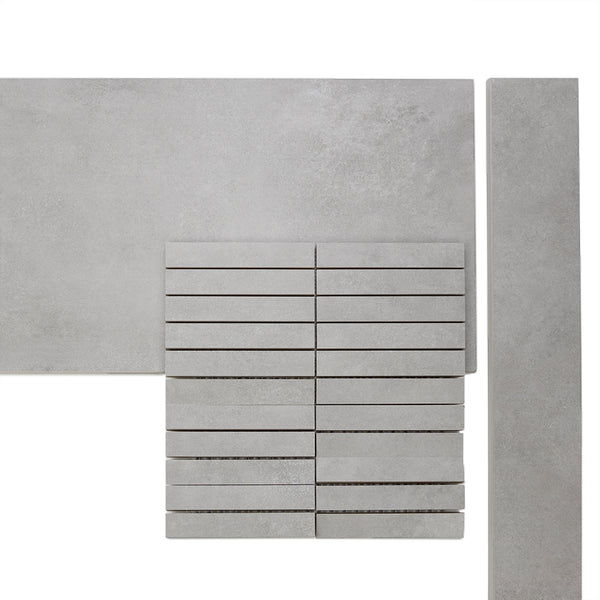 Foundry 3.5" x 24" Gris Porcelain Matte Bullnose