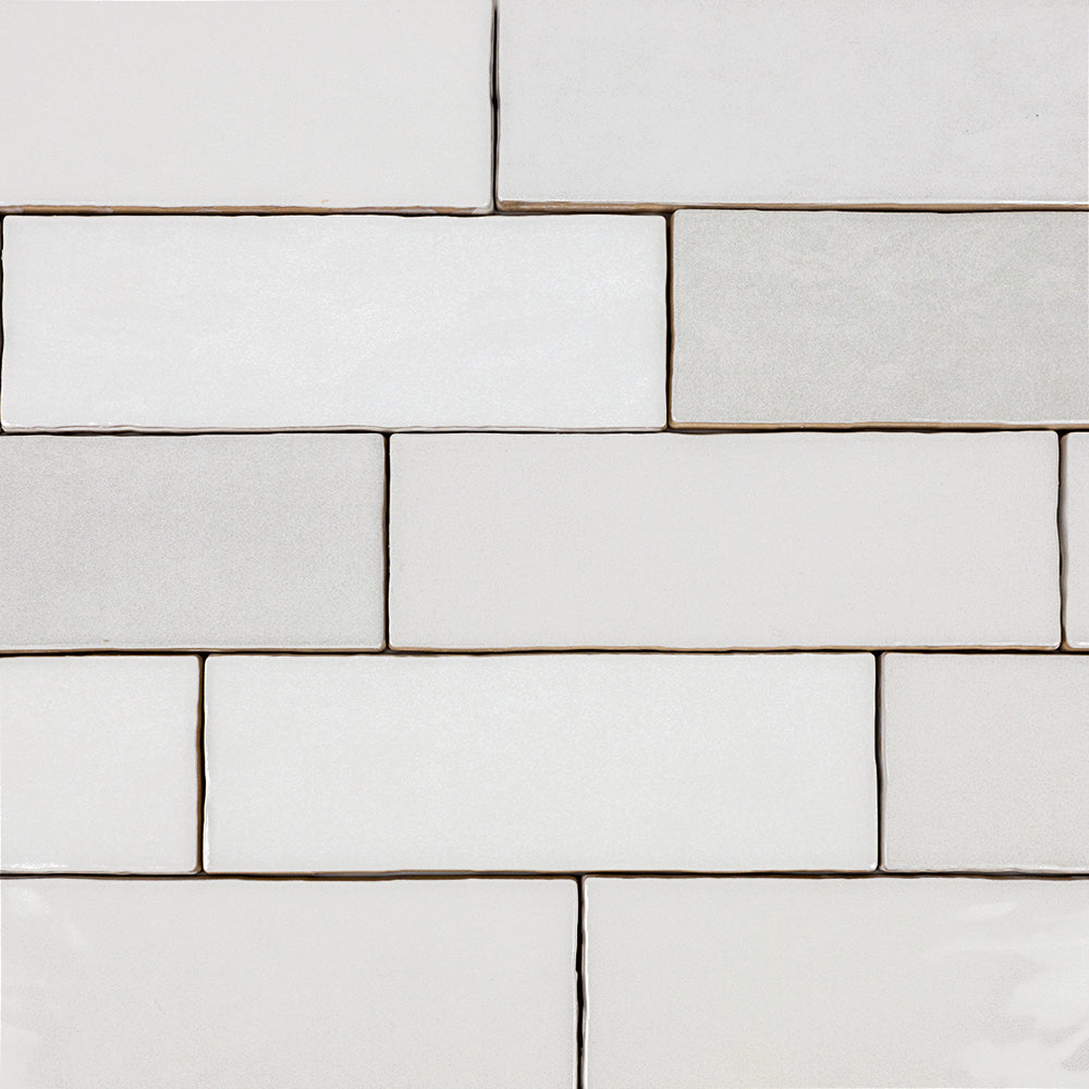 Zellige 2.5 "x 8" Blanco Ceramic Glossy Tile