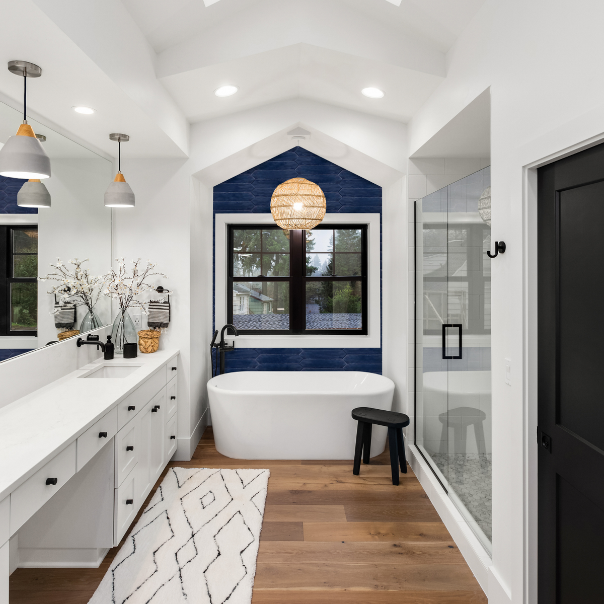 Talavera Picket Cobalt Ceramic Glossy Tile