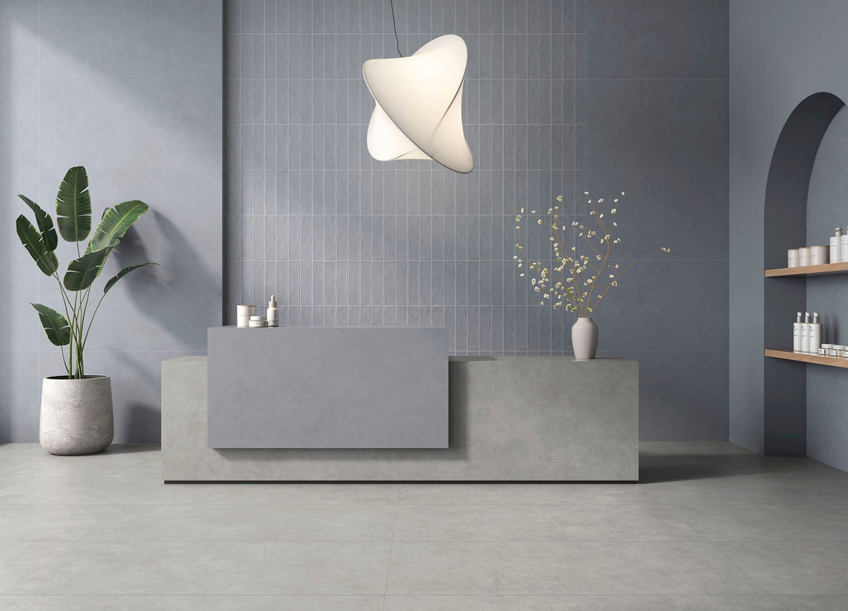 Foundry 1"x 6" Denim Porcelain Matte Mosaic