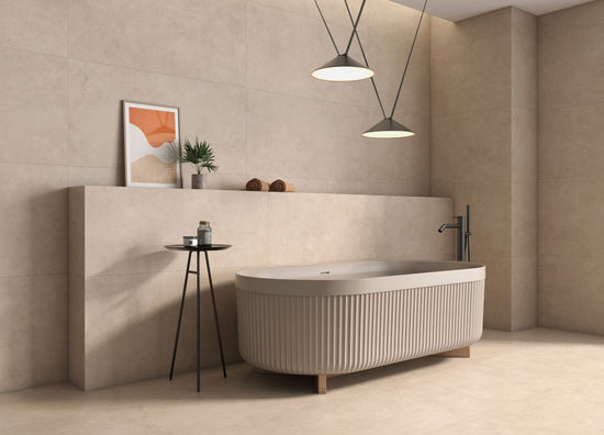Foundry 12" x 24" Taupe Porcelain Matte Tile